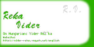 reka vider business card